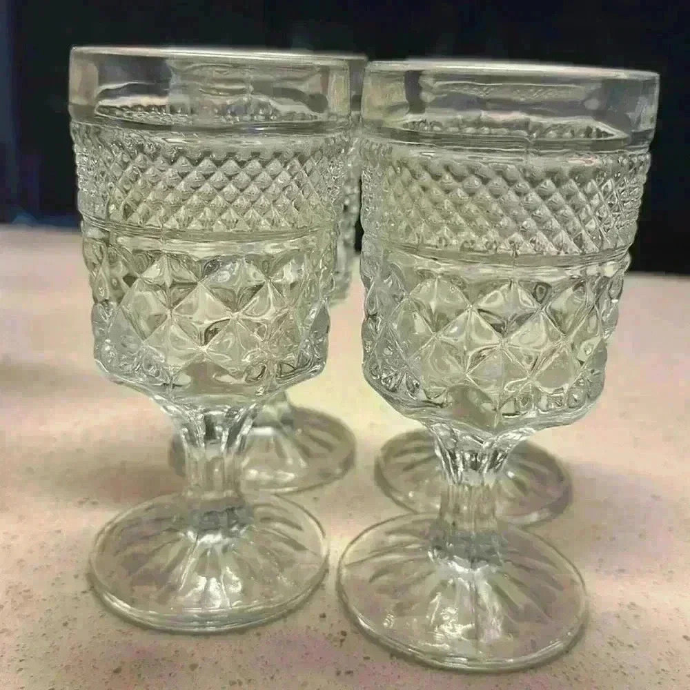 Vintage Anchor Hocking Wexford Pattern Claret Wines. Set of Four 1960's